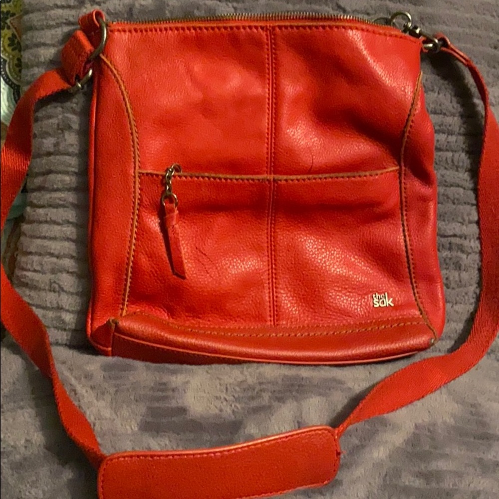 The Sak Red Leather Crossbody Bag